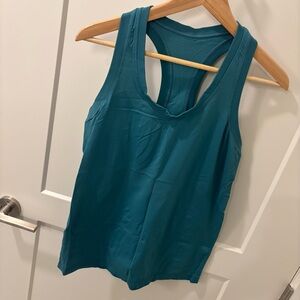 Athleta Momentum Tank Teal Peacock Blue / Green Racerback Performance L